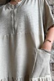 Rustic Nature Linen Blend Smock T Shirt Dress Washed Cedar